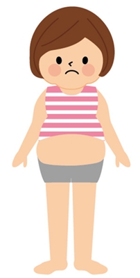 お腹が出てる女性イメージ