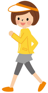 ウオーキングしてる女の子の画像
